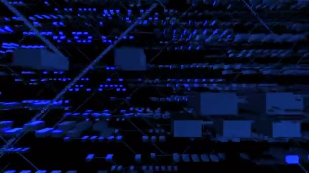 Abstrato Formas Geométricas Escuras Fundo Azul — Vídeo de Stock