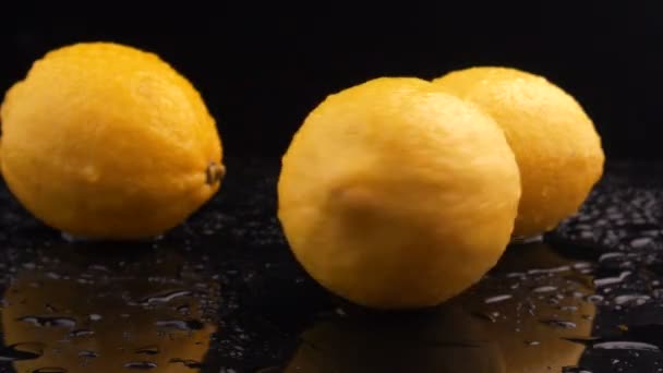 Fruit yellow lemon. Food. Video — Stok video