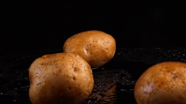 Organic potato to tasty chip animation — Stock Video
