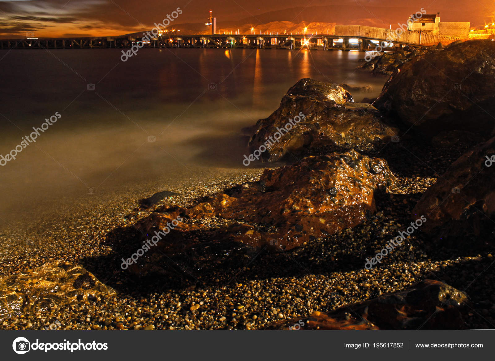 ночной пляж эль сапильо длительной экспозиции фотографии