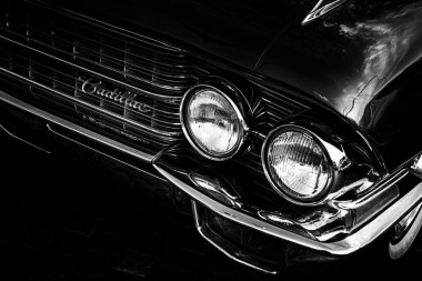 Cadillac klasik araba siyah ve beyaz