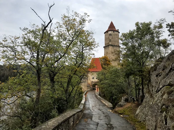 Zvikov Castle Well Preserved Gothic Castle Standing Rock Confluence Vltava — Stock Photo, Image