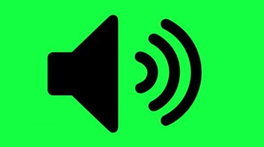 Yeşil Ekrandaki Ses Simgesi (Chroma Key) Arka plan. Audio Technology, Music ve Sound 'un izole edilmiş sembolü. Sözcü Ses Logosunun 4k Vektör Canlandırması.