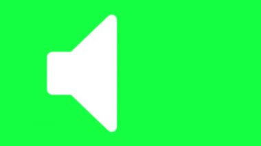 Yeşil Ekrandaki Ses Simgesi (Chroma Key) Arka plan. Audio Technology, Music ve Sound 'un izole edilmiş sembolü. Sözcü Ses Logosunun 4k Vektör Canlandırması.
