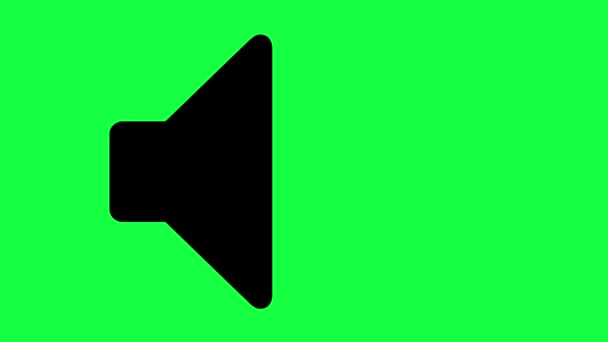 Иконка Звука Зеленом Экране Цветной Ключ Заднем Плане Изолированный Символ — стоковое видео