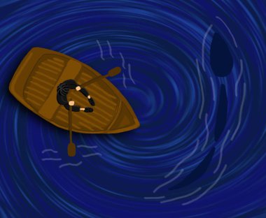 Balıkçı gölde, canavar suyun altında