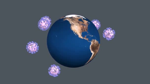 Coronavirus Covid Forog Föld Körül — Stock videók