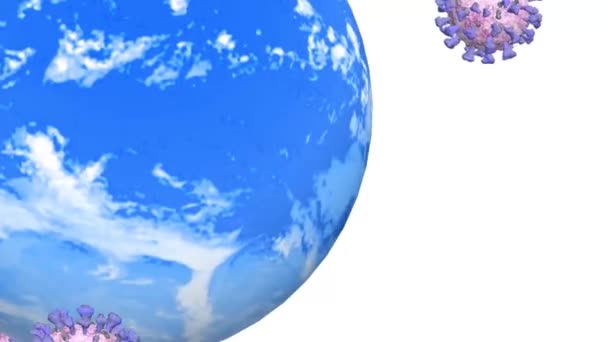 Coronavirus Covid Revolves Earth Animation Wish You Your Family Your — Stock Video