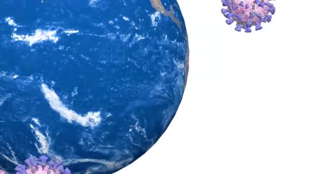 Coronavirus Covid Gira Alrededor Tierra Animación Les Deseo Usted Familia — Vídeo de stock