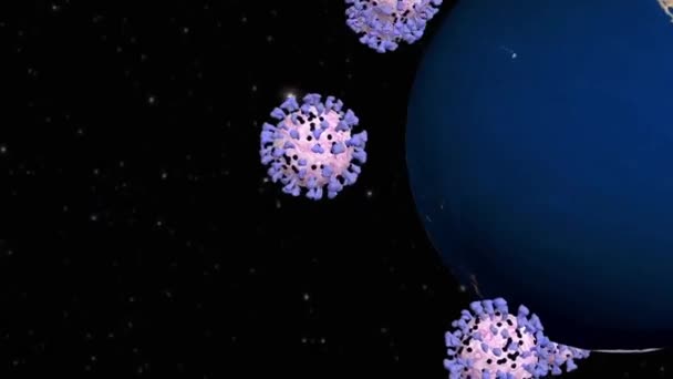 Coronavirus Covid Περιστρέφεται Γύρω Από Animation Εύχομαι Εσάς Και Την — Αρχείο Βίντεο