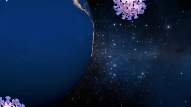 Coronavirus Covid Revolves Earth Animation Wish You Your Family Your — Stock Video