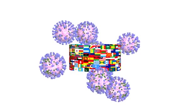 Coronavirus Covid Tourne Autour Drapeau Tous Les Pays Monde Vous — Video