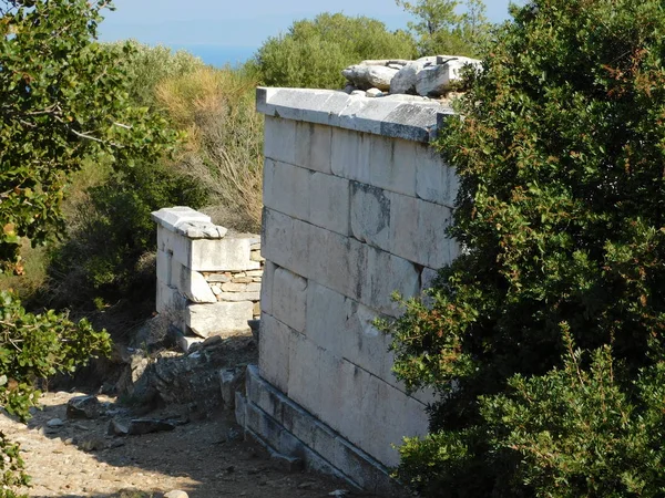 Recintos Funerarios Antigua Ciudad Rhamnous Ática Grecia — Foto de Stock