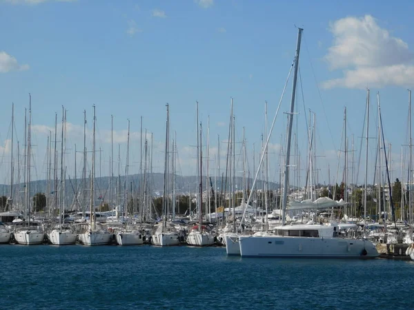 Segelboote Der Marina Von Alimos Attika Griechenland — Stockfoto