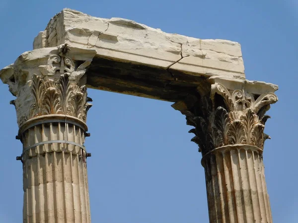 Древние Колонны Храма Бога Зевса Афинах Греция — стоковое фото