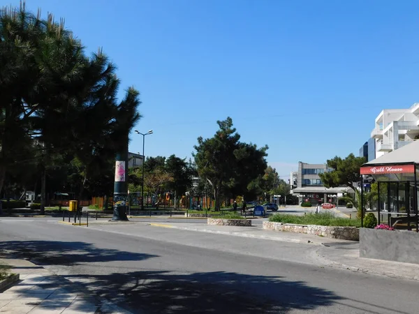Marzo 2020 Glyfada Atenas Grecia Cuarentena Covid Calles Vacías —  Fotos de Stock