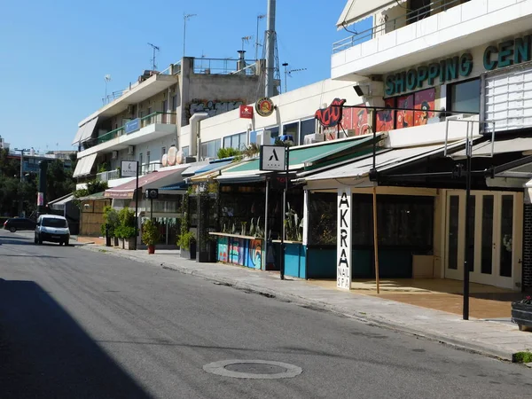 Marzo 2020 Glyfada Atenas Grecia Cuarentena Covid Calles Vacías —  Fotos de Stock