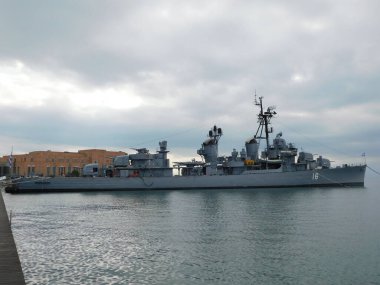 Eylül 2019, Selanik, Yunanistan. Eski, 2. Dünya Savaşı, Fletcher sınıfı, destroyer Velos, eski USS Charrette