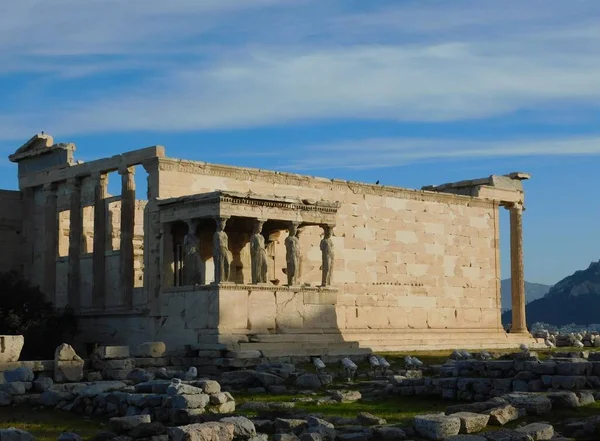 Février 2020 Athènes Grèce Temple Erectheion Dans Ancienne Acropole Athènes — Photo