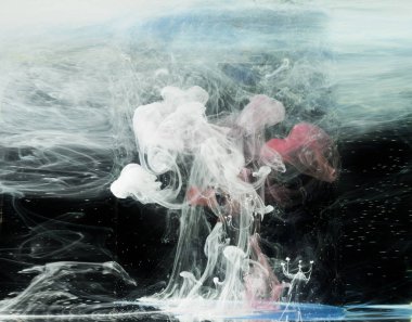 Mürekkep ve boya su ile süt girdap. soyutlama