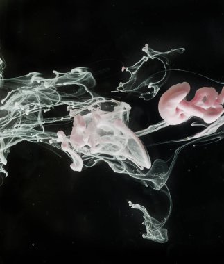 Mürekkep ve boya su ile süt girdap. soyutlama