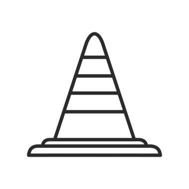Basit taslak trafik konisi, düz simge vektör illüstrasyonu.