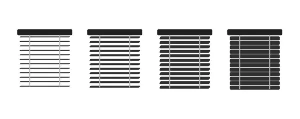 Ensemble d'icônes isolées stores de fenêtre. Jalousie set, Design d'intérieur, illustration vectorielle . — Image vectorielle