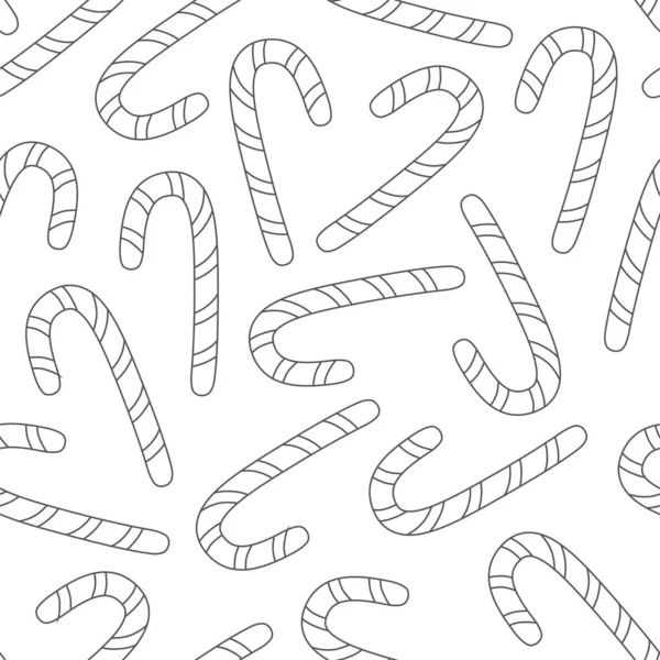 Dekoratif tasarım için Noel şekeri taslağı. Vektör kusursuz desen. Mutlu yıllar karalama tatili geçmişi.