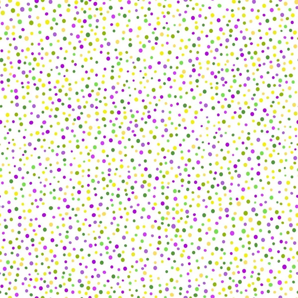 Simple confetti  background. Mardi gras colors seamless pattern. Vector illustration. — ストックベクタ