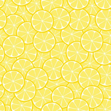 Limonsuz desen. Beyaz arka planda limon dilimi. Duvar kağıdı, kumaş, ambalaj kağıdı olarak kullanılabilir. Vektör basit illüstrasyon