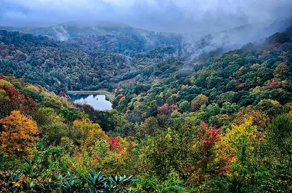 Herfst kleuren in de blue ridge mountains — Stockfoto