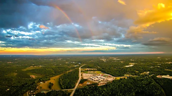 Cielo y nubes atardecer paisaje sobre york sur carolina —  Fotos de Stock