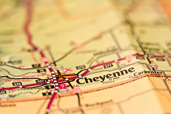 Carte de la région de cheyenne wyoming — Photo