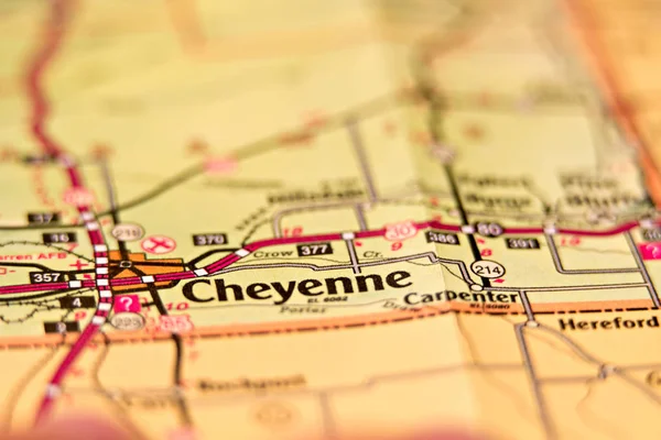 Carte de la région de cheyenne wyoming — Photo