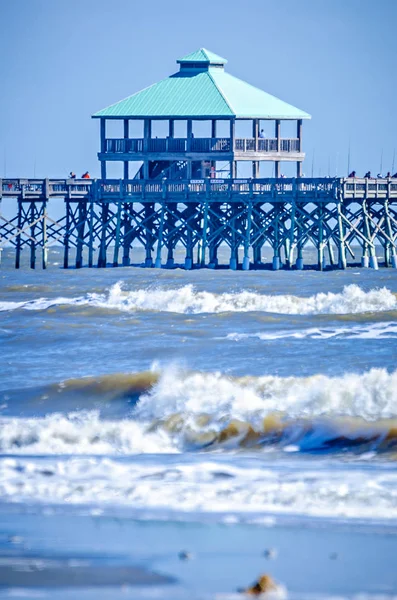 在 kiawah 岛南卡罗利纳的沿海海滩场景, — 图库照片