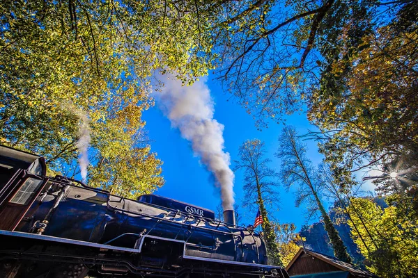 Great smoky mountains rail road autumn season excursion — Stock Photo, Image