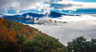 blue ridge parkway üzerinde sonbahar sezon 