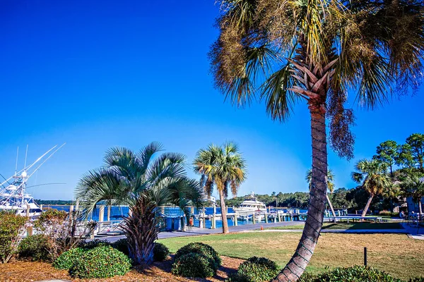 Marina de bohiket avec des bateaux près de l'île de Kiawah — Photo