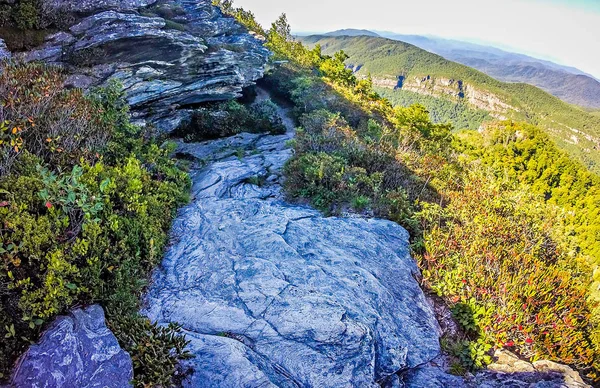 Landscape views on top of table rock mountain nc — Stock Photo, Image