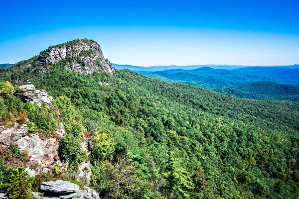 Vista paisagem no topo da tabela rocha montanha nc — Fotografia de Stock