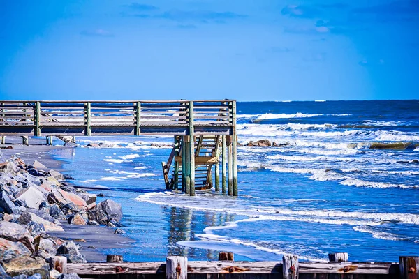 Pobřežní části scény pošetilost pláž Jižní Karolína — Stock fotografie
