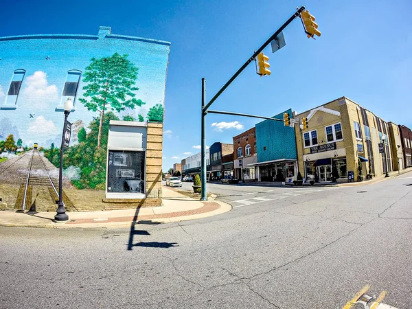 Downtown straten in Cherryville North Carolina — Stockfoto