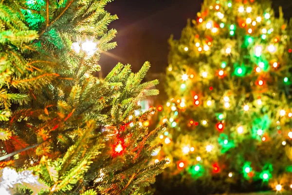 Szabadtéri karácsonyi díszek, a karácsony város usa — Stock Fotó
