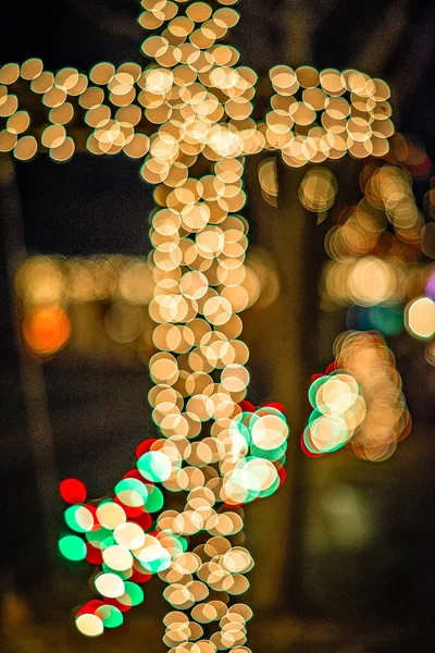 Decorações de Natal ao ar livre na cidade de Natal EUA — Fotografia de Stock