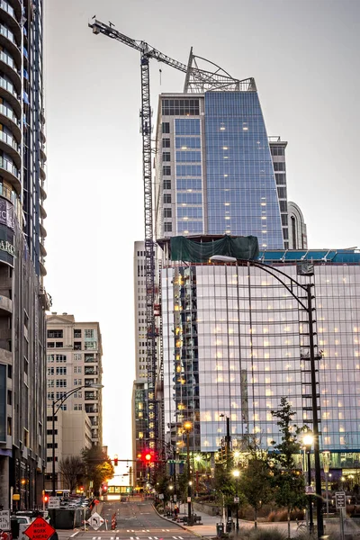 Charlotte nord carolina città skyline e scene di strada — Foto Stock