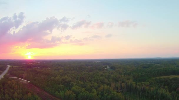 Paesaggio alberato e tramonto — Video Stock