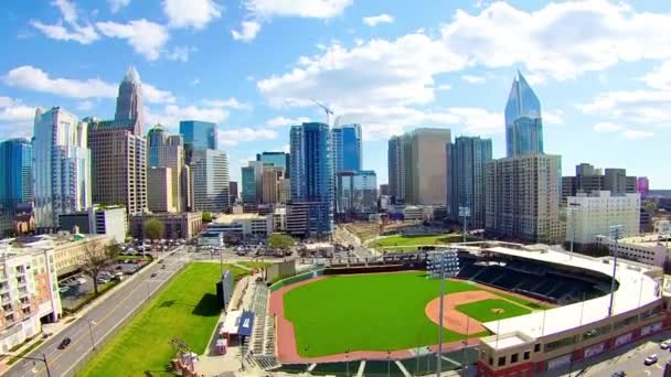 Charlotte north carolina Stadt Skyline — Stockvideo