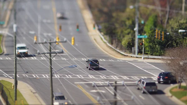 Tilt shift staden skärningspunkten — Stockfoto