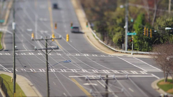 Tilt shift city intersection — Stock Photo, Image