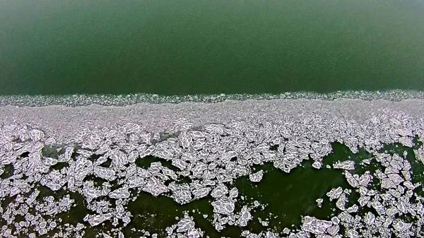 Grand traverse bay in state of michigan froszen in march — стоковое фото